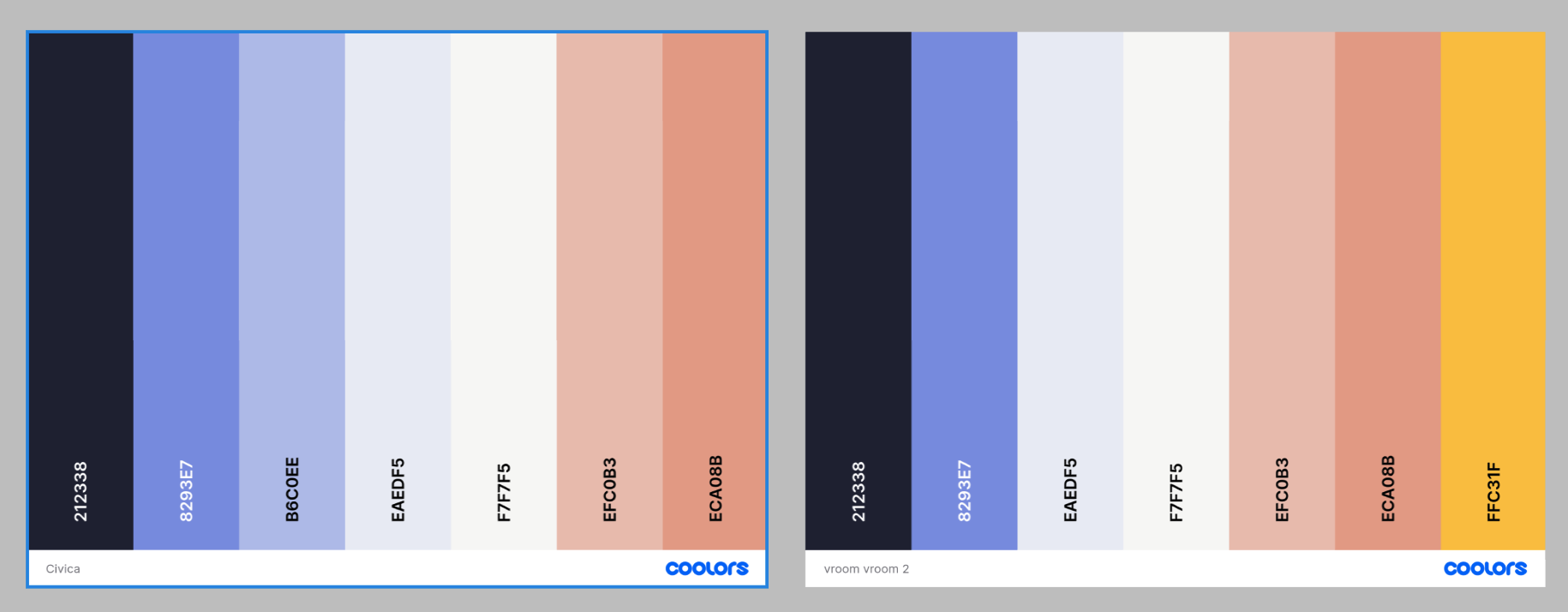 new colour palette based on the responses from the second survey and feedback from Darinka